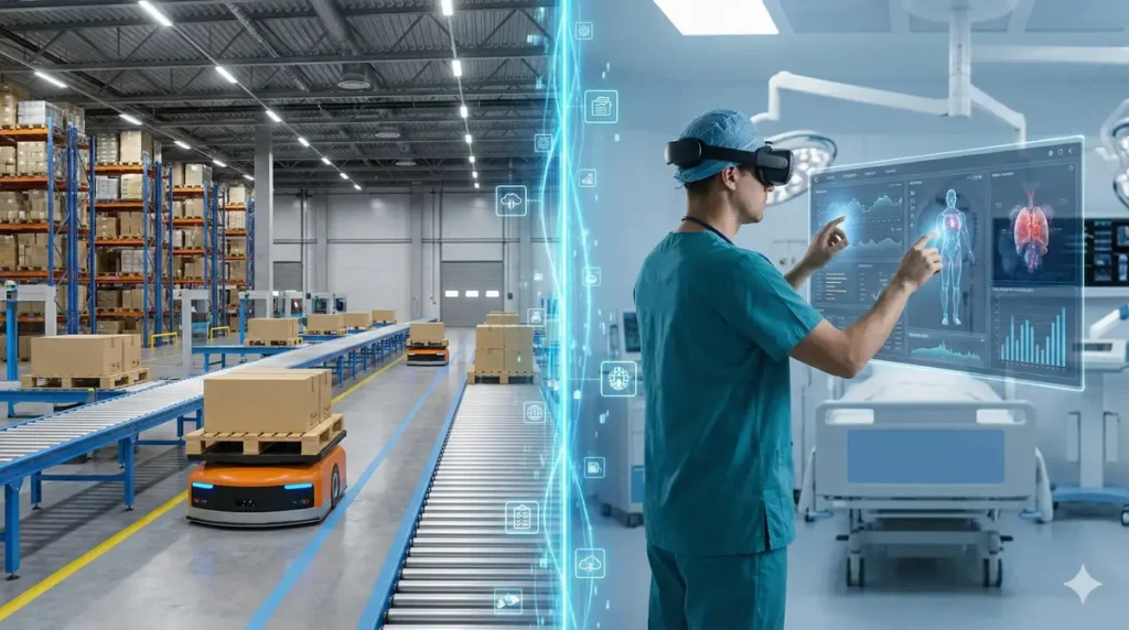 Healthcare and retail environments utilizing IT strategic planning for operational efficiency.