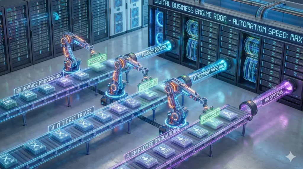 An illustration of high-yield business processes being automated as part of an Agentic AI strategy.