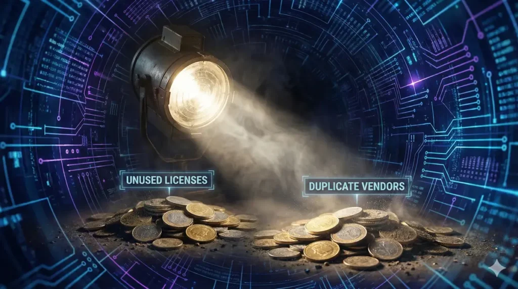 Uncovering hidden waste and zombie software in an the information technology budget.