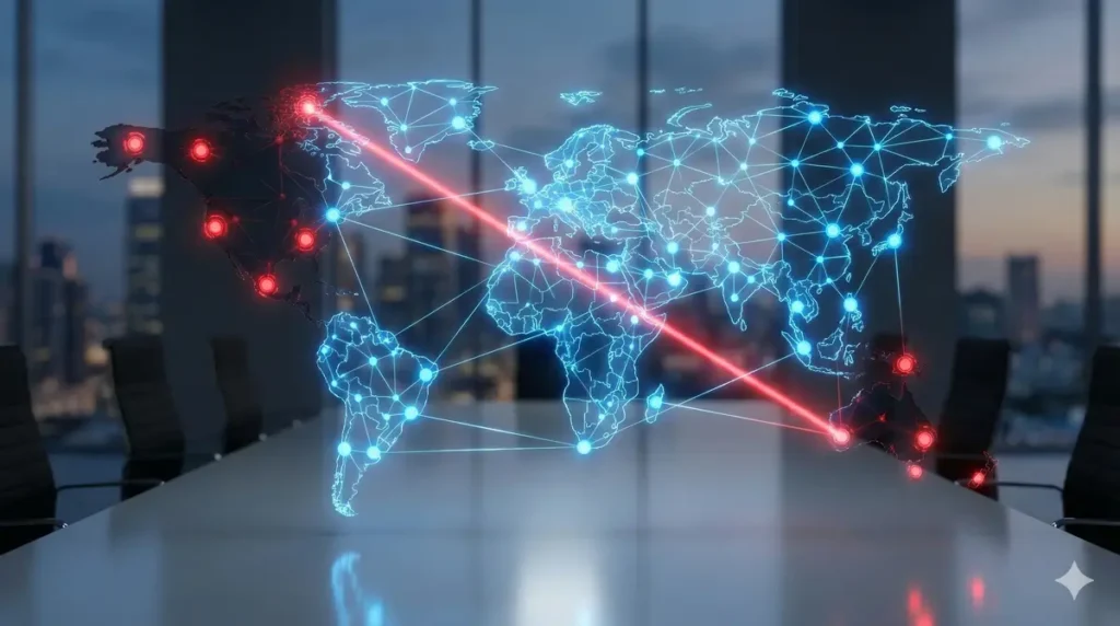 A visualization of a network audit detecting unauthorized Shadow AI agents and bringing them into a governed security framework.